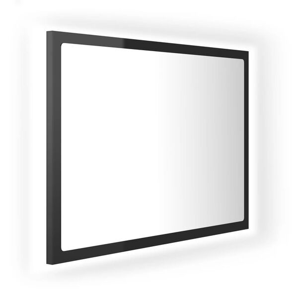 vidaXL magasf&eacute;nyű fekete akril LED-es f&uuml;rdőszobat&uuml;k&ouml;r 60x8,5x37 cm