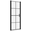 vidaXL fekete edzett &uuml;veg zuhanyajt&oacute;k 81 x 195 cm