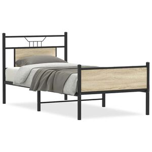 vidaXL sonoma t&ouml;lgy sz&iacute;nű szerelt fa &aacute;gykeret matrac n&eacute;lk&uuml;l 75x190 cm