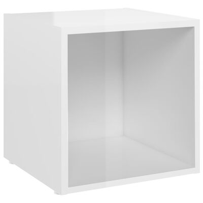 vidaXL magasfényű fehér forgácslap TV-szekrény 37 x 35 x 37 cm