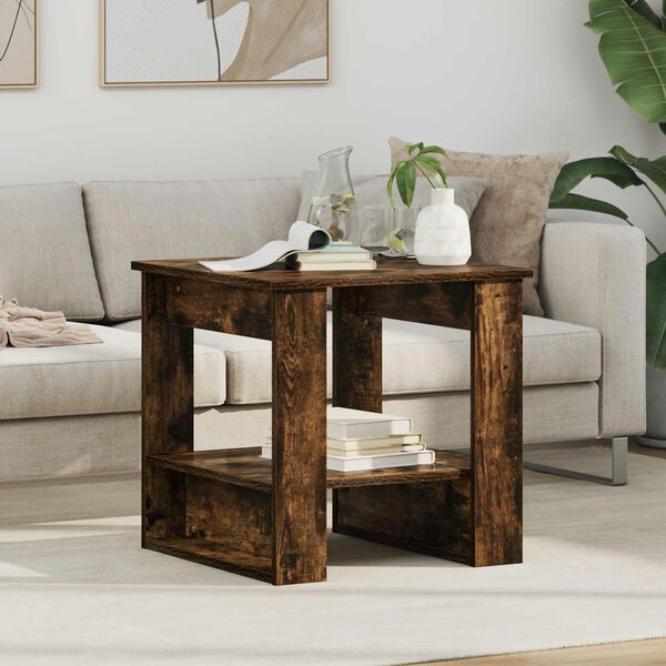 vidaXL Doh&aacute;nyz&oacute;asztal F&uuml;st&ouml;lt t&ouml;lgy 51 x 50 x 50 cm Faanyag