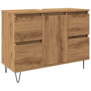 vidaXL k&eacute;zműves t&ouml;lgy sz&iacute;nű szerelt fa mosd&oacute;szekr&eacute;ny 80 x 33 x 60 cm