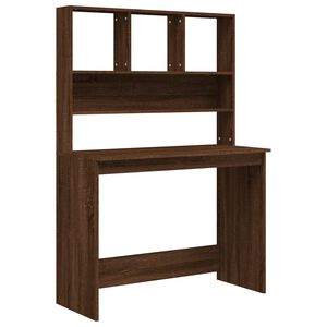 vidaXL barna t&ouml;lgy szerelt fa &iacute;r&oacute;asztal polcokkal 102 x 45 x 148 cm