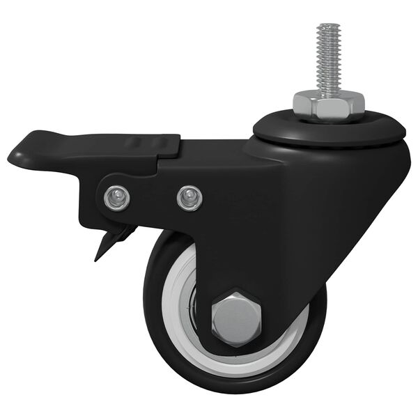 vidaXL Kerekek 12 pcs Fekete M6 x 37 mm Vas &eacute;s Nylon