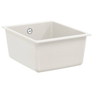 vidaXL Mosogat&oacute; 80% Kvarc &eacute;s 20% Gyanta 370 x 460 mm Feh&eacute;r