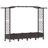 vidaXL Magas&iacute;tott &Aacute;gy Trellis-szel &eacute;s Tetővel Barna 207 x 40 x 129 cm