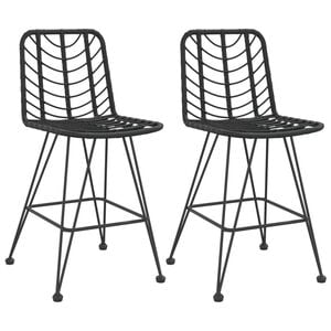 vidaXL 2 db b&aacute;rsz&eacute;k fekete polietil&eacute;n rattan &eacute;s ac&eacute;l 45x56x103,5 cm