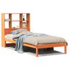 vidaXL barna t&ouml;m&ouml;r fenyőfa k&ouml;nyvespolcos &aacute;gy matrac n&eacute;lk&uuml;l 75 x 190 cm