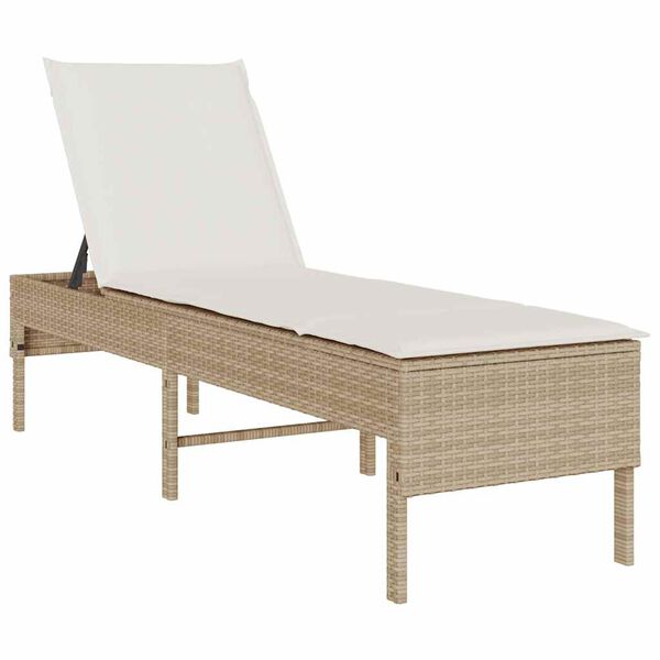 vidaXL b&eacute;zs polyrattan napoz&oacute;&aacute;gy p&aacute;rn&aacute;val 55x200x44 cm