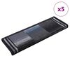 vidaXL 5 db fekete &eacute;s sz&uuml;rke &ouml;ntapad&oacute; l&eacute;pcsőszőnyeg 65x21x4 cm