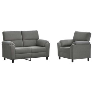 vidaXL Kanap&eacute; Szett 2 pcs S&ouml;t&eacute;tsz&uuml;rke B&aacute;rsony
