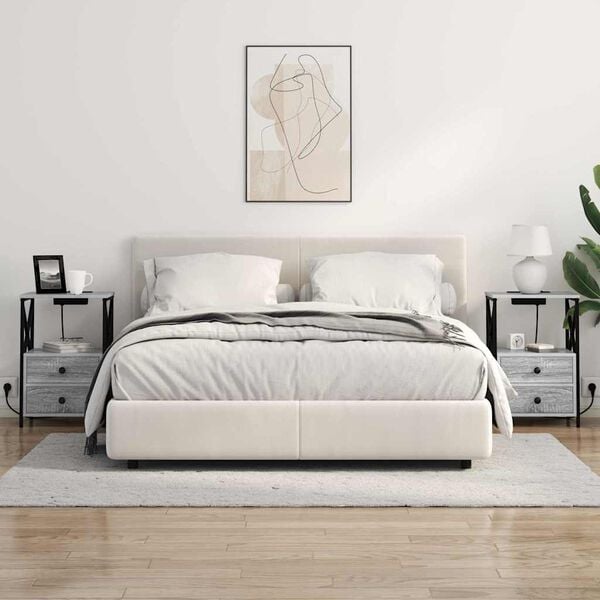 vidaXL Éjjeliszekrény fiókkal Szürke Sonoma 40 x 31 x 60 cm Faanyag