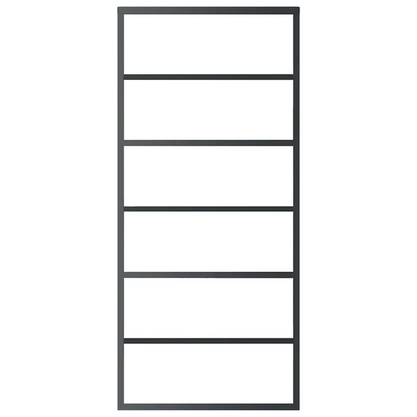 vidaXL fekete ESG &uuml;veg &eacute;s alum&iacute;nium tol&oacute;ajt&oacute; 90 x 205 cm