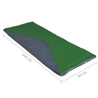 vidaXL 2 db zöld könnyű boríték hálózsák 1100 g 10 °C