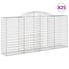 vidaXL 25 db &iacute;ves horganyzott vas gabion kos&aacute;r 300x50x140/160 cm