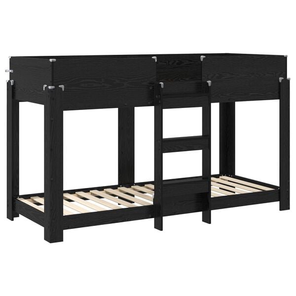 vidaXL Sz&uuml;kidő &aacute;gy matracmal Fekete t&ouml;lgy 80 x 190 cm Faanyag