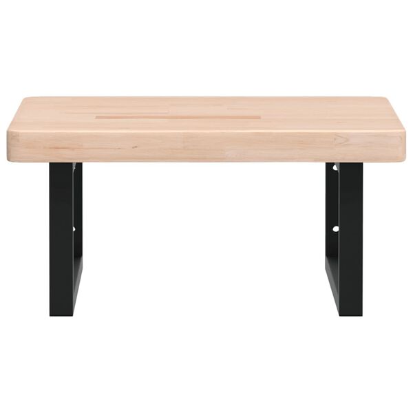 vidaXL acél és tömör tölgyfa falra szerelhető mosdópolc