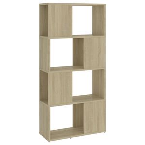 vidaXL sonoma-t&ouml;lgysz&iacute;nű t&eacute;relv&aacute;laszt&oacute; k&ouml;nyvszekr&eacute;ny 60x24x124,5 cm