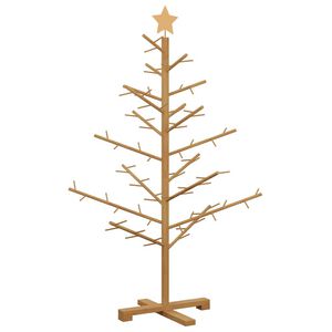 vidaXL F&aacute;b&oacute;l k&eacute;sz&uuml;lt Kar&aacute;csonyfa &aacute;llv&aacute;nnyal Barna 125 cm T&ouml;m&ouml;r fenyőfa