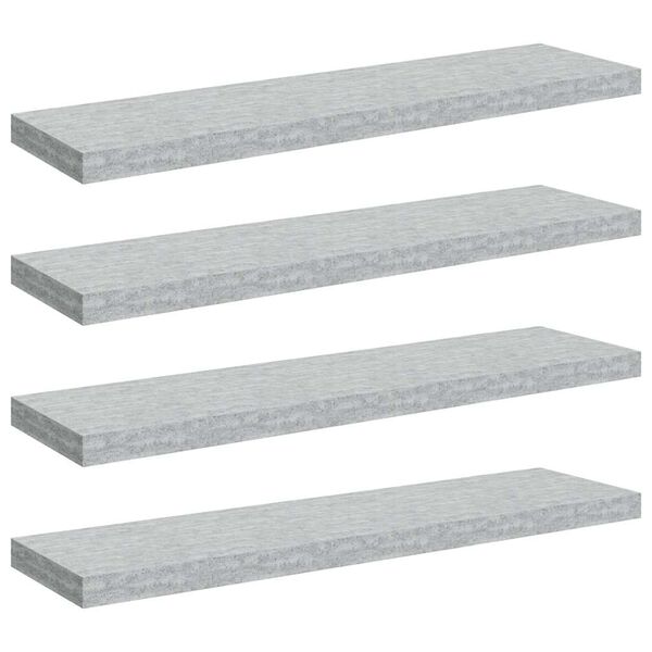 vidaXL 4 db betonsz&uuml;rke MDF lebegő fali polc 90 x 23,5 x 3,8 cm