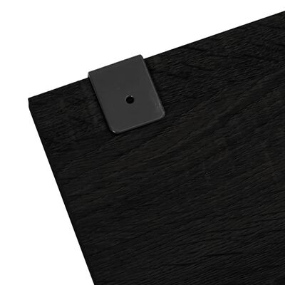vidaXL 5 részes fekete szerelt fa fürdőszobai bútorszett