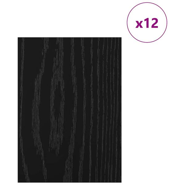 vidaXL Dekor Panelek 12 pcs Musta tammi 15 x 21 x 0.3 cm Faanyag