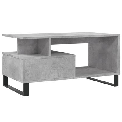 vidaXL betonszürke szerelt fa dohányzóasztal 90x49x45 cm