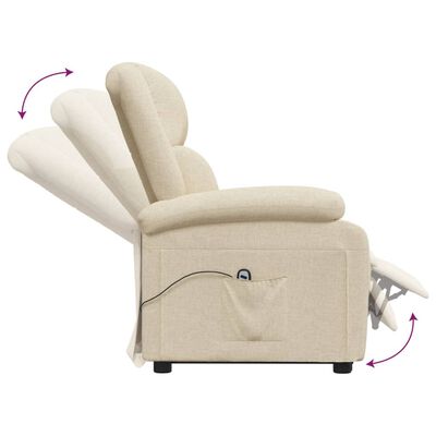 vidaXL krémszínű szövet felállást segítő fotel
