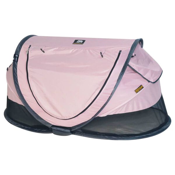 DERYAN Toddler Luxe r&oacute;zsasz&iacute;n hordozhat&oacute; gyerek&aacute;gy sz&uacute;nyogh&aacute;l&oacute;val