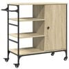 vidaXL sonoma t&ouml;lgy sz&iacute;nű szerelt fa zs&uacute;rkocsi 87,5 x 38,5 x 84,5 cm