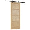 vidaXL Cs&uacute;sz&oacute; ajt&oacute; Term&eacute;szetes &eacute;s Fekete 86 x 211 cm T&ouml;m&ouml;r Fenyőfa