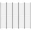 vidaXL fehér 5 paneles paraván 250x220 cm szövet