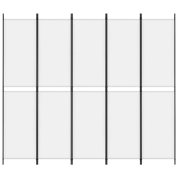 vidaXL fehér 5 paneles paraván 250x220 cm szövet