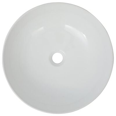 vidaXL Kerek, fehér kerámia mosdókagyló 41,5x13,5 cm