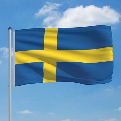 vidaXL svéd zászló alumíniumrúddal 6 m