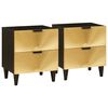 vidaXL &Eacute;jjeliszekr&eacute;ny 2 db Fekete &eacute;s Arany 40 x 33 x 46 cm Szerelt Fa