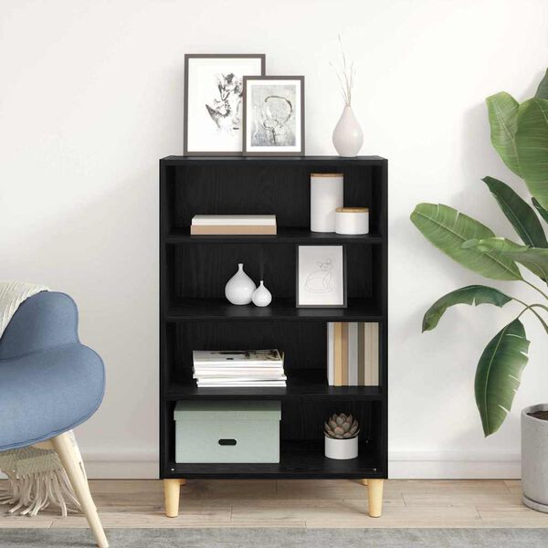 vidaXL Sz&eacute;f Fekete t&ouml;lgy 57 x 35 x 89.5 cm Faanyag