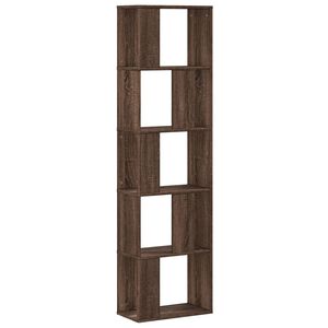 vidaXL 5 szintes barna t&ouml;lgy szerelt fa k&ouml;nyvespolc 45x23,5x162,5 cm