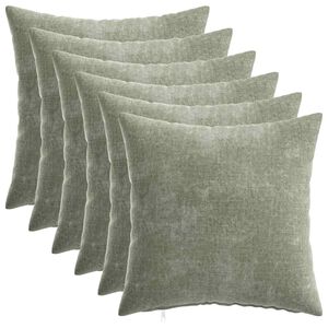 vidaXL P&aacute;rna huzat 6 db HEERLEN Z&ouml;ld 30 x 30 cm Chenille Sz&ouml;vet