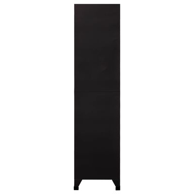 vidaXL fekete acél zárható szekrény 90 x 40 x 180 cm