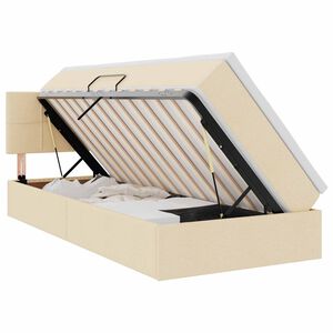 vidaXL LED t&aacute;rol&oacute;s &aacute;gy matraccal Kr&eacute;m 90 x 190 cm Sz&ouml;vet