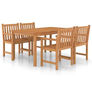 vidaXL 5 r&eacute;szes t&ouml;m&ouml;r t&iacute;kfa kerti &eacute;tkezőgarnit&uacute;ra 150 x 90 cm