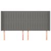 vidaXL sötétszürke szövet fejtámla szárnyakkal 203x16x118/128 cm