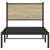 vidaXL sonoma tölgy színű fém ágykeret matrac nélkül 90 x 200 cm