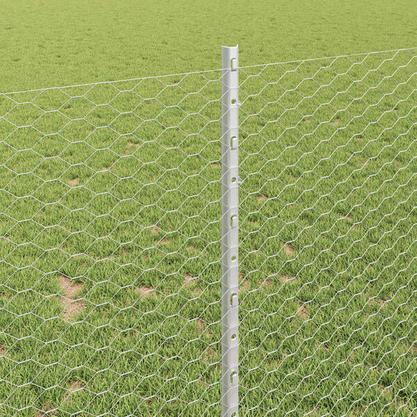 vidaXL Kerítés és Oszlop Ezüst 1 x 10 m Acél