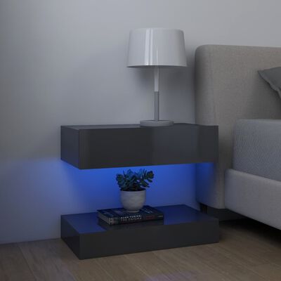 vidaXL magasfényű szürke TV-szekrény LED lámpákkal 60 x 35 cm