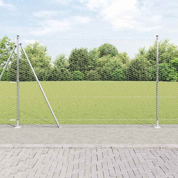 vidaXL Ker&iacute;t&eacute;soszlop Ez&uuml;st 10 x 1,6 m (36 mm h&aacute;l&oacute;) Ac&eacute;l