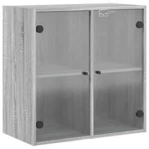 vidaXL sz&uuml;rke sonoma sz&iacute;nű faliszekr&eacute;ny &uuml;vegajt&oacute;kkal 68 x 37 x 68,5 cm