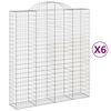 vidaXL 6 db &iacute;ves horganyzott vas gabion kos&aacute;r 200x50x220/240 cm