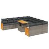 vidaXL 11 r&eacute;szes sz&uuml;rke polyrattan kerti &uuml;lőgarnit&uacute;ra p&aacute;rn&aacute;kkal